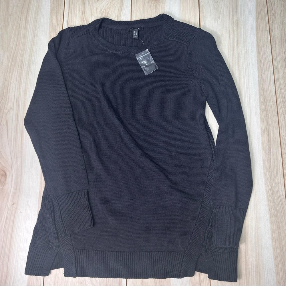 H by Halston Black Knit Pullover Sweater Womens Cotton Blend Size Small - Picture 2 of 14